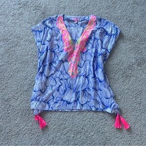 Lilly Pulitzer Blue and Pink Tunic Top